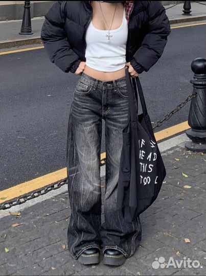 Джинсы женские широкие