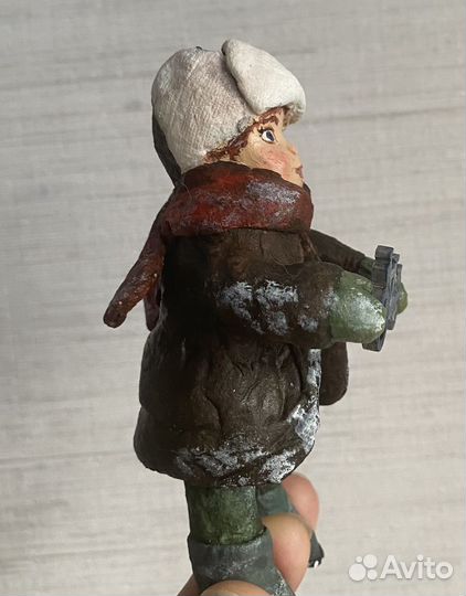 Ватная елочная игрушка мальчик