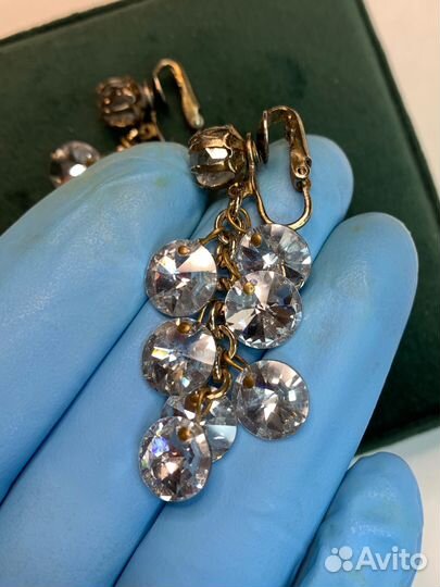 Серьги клипсы винтаж Swarovski#Винтажные клипсы