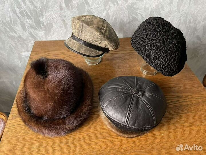 Женские шапки шляпы натуральный мех/кожа