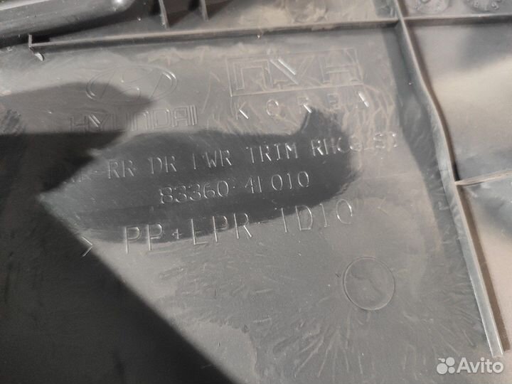 Обшивка двери задняя правая Hyundai Solaris седан