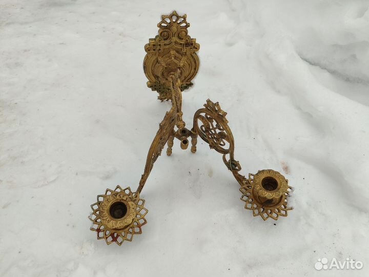 Старинный подсвечник бронза