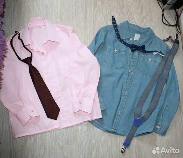 Рубашки+бабочка+галстук+подтяжки на рост 110-116