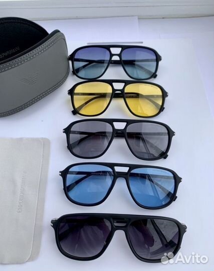 Очки мужские emporio armani авиаторы черные