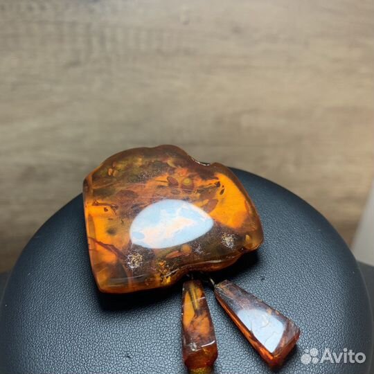 Винтажная Брошь Янтарная Ретро