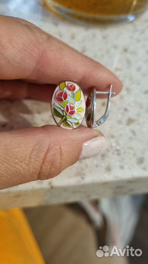 Серьги серебро sokolov