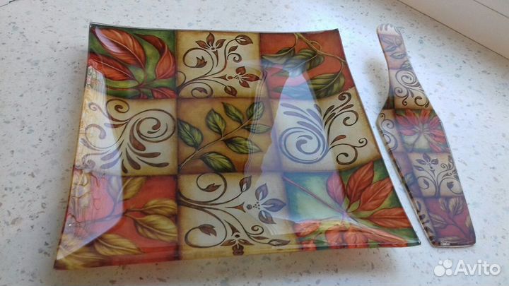 Тортница/Блюдо для торта с лопаткой/Тарелка/Новое