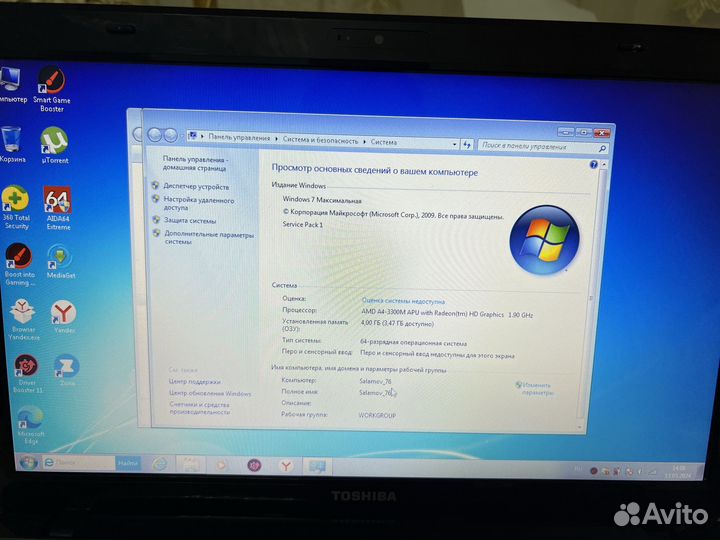 Ноутбук toshiba