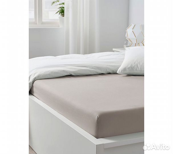 Простынь GoodNight Сатин 180х200х20 Бежевый на рез
