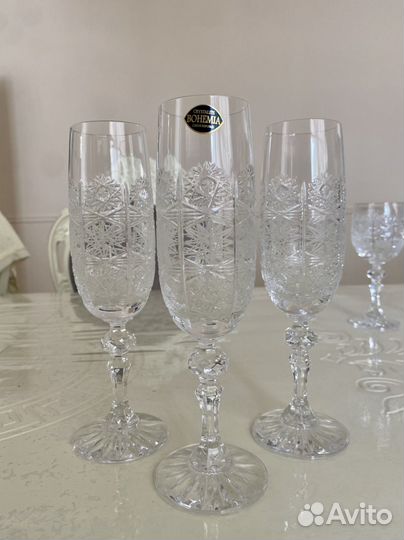 Хрустальные фужеры богемия