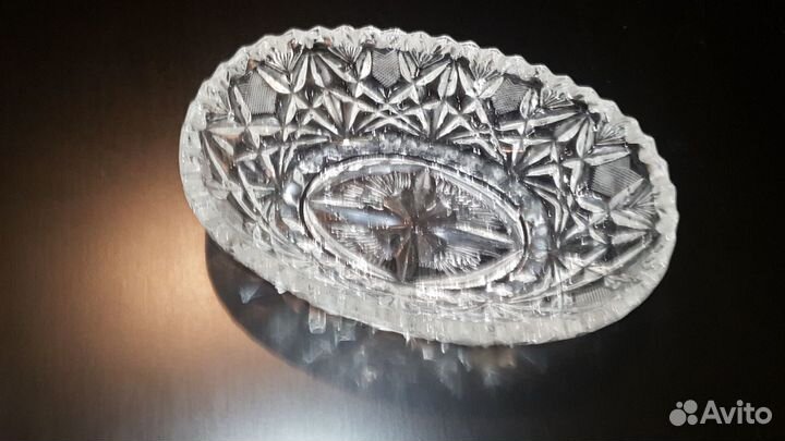 Советский хрусталь -салатница, 5 фужеров,порционка