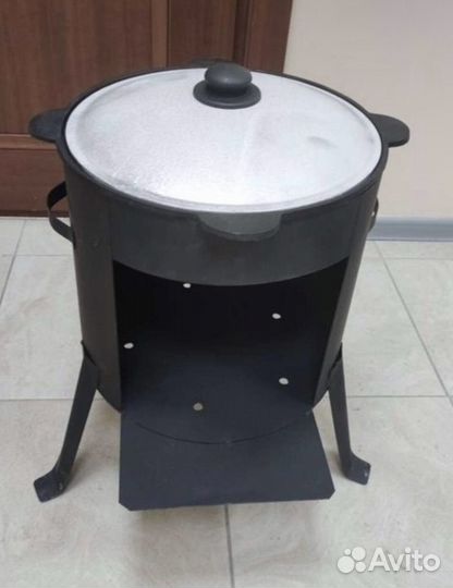 Казан чyгунный 6 л c пeчкой