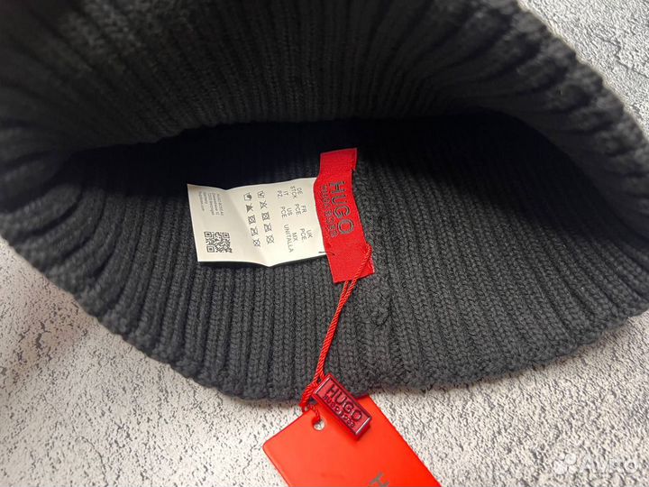 Шапка Hugo черная зима 2024