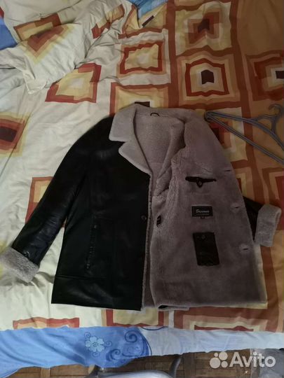 Кожаная куртка мужская 54-56 размер на овчине