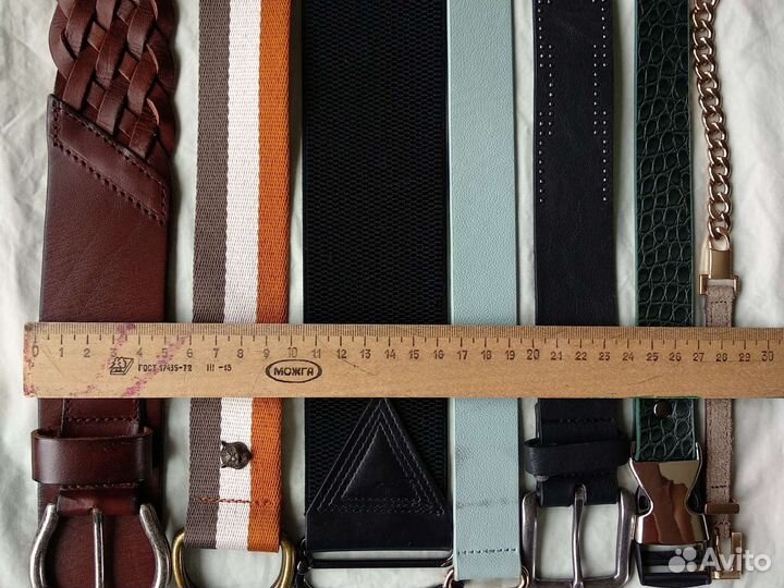 Кожаный ремень пояс женский широкий тонкий