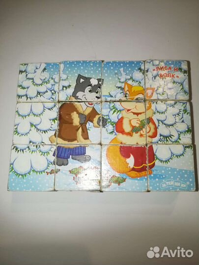 Деревянные кубики-пазлы