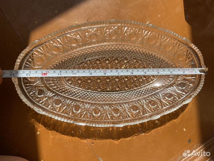 Блюдо хрустальное овальное