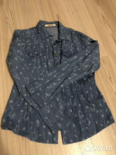 Джинсовая рубашка на девочку рост 164 см