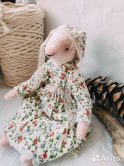 Овечка Тедди интерьерная игрушка ручной работы