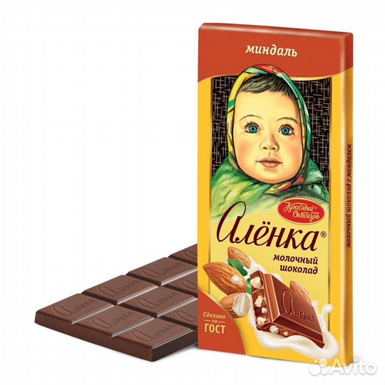 Шоколад Алёнка с миндалём 90г Красный Октябрь