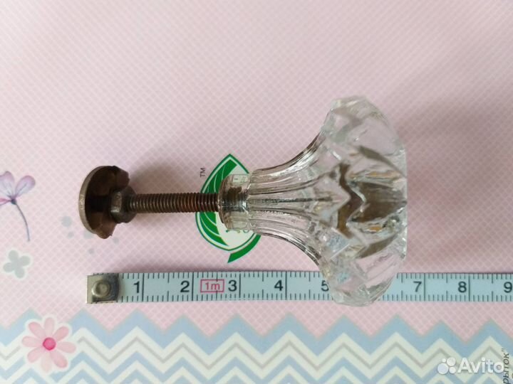 Мебельная ручка винтаж ссср, прозрачный пластик