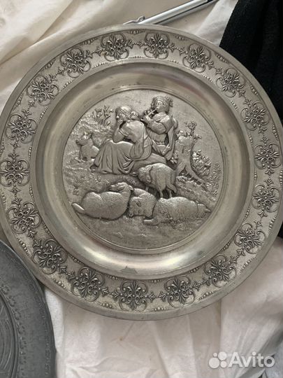 Винтажные Оловянные тарелки германия