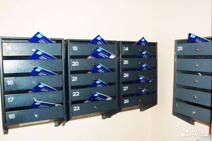 Распространение рекламы,листовок по почтовым ящика