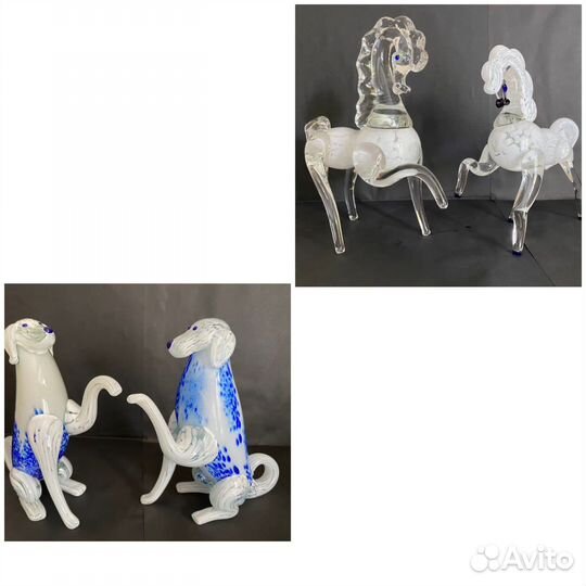 Фигурки из цветного стекла