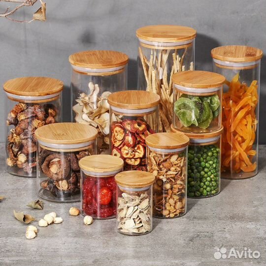 Стеклянные банки для сыпучих / органайзер