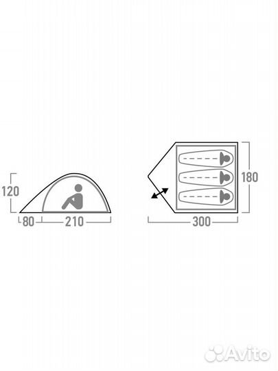Палатка 3х местная аренда Nordway dome 3