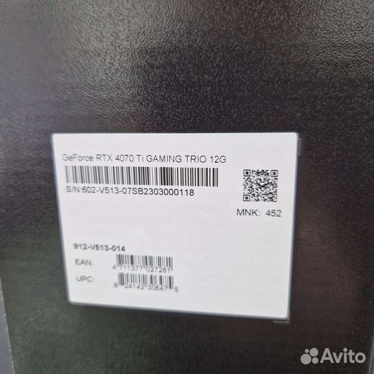 Видеокарта RTX 4070ti Msi новая