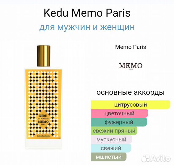 Memo Kedu duty-free тестер