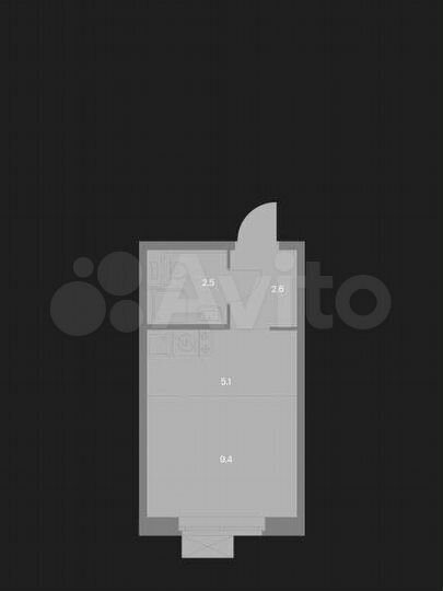 Квартира-студия, 19,6 м², 13/25 эт.