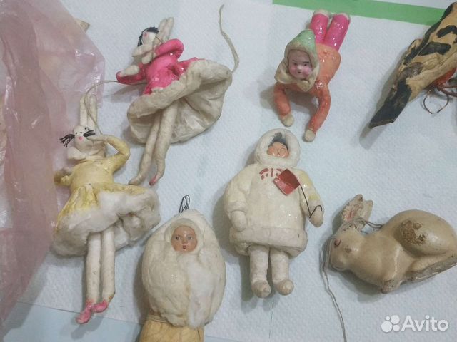 Ватные ёлочные игрушки времён СССР