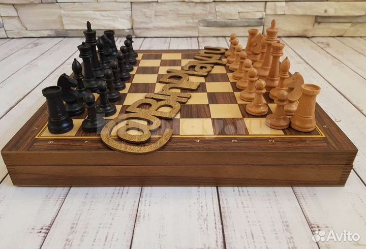 Шахматный ларец Турнирный бук, 40мм с утяжелёнными