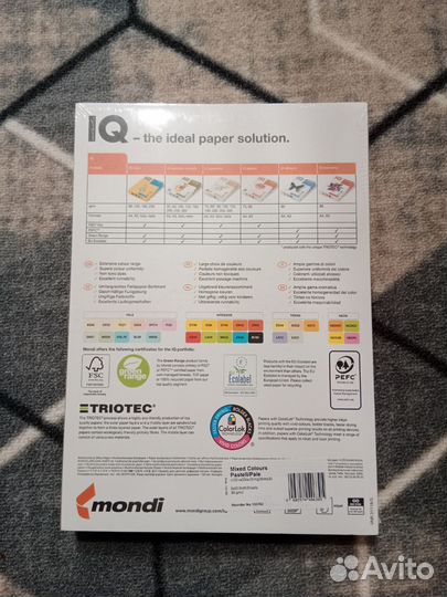 Бумага цветная IQ color А4