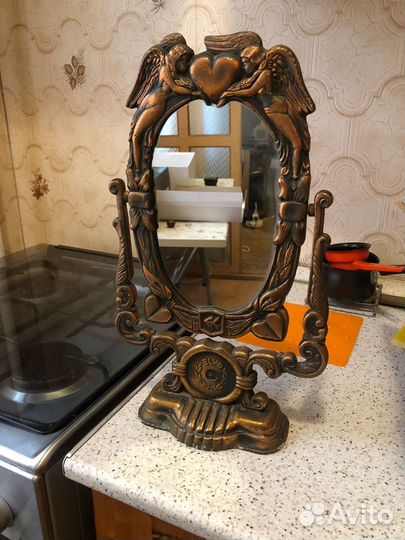 Зеркало настольное бронза