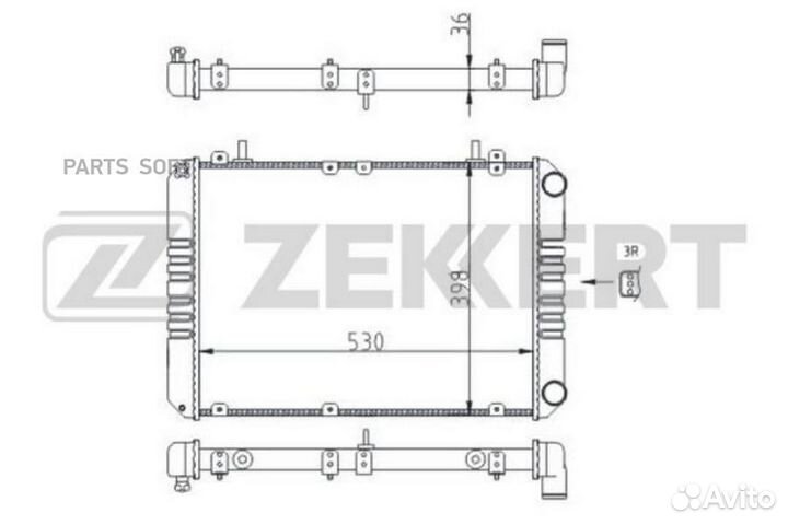 Радиатор охлаждения двигателя Gazelle 3302 99, 270