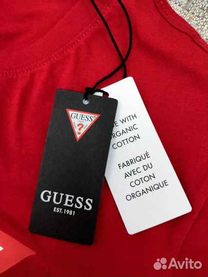 Лонгслив мужской Guess Classic Logo Red (Оригинал)