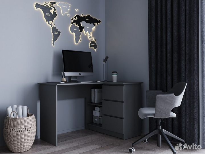 Угловой письменный стол Графит