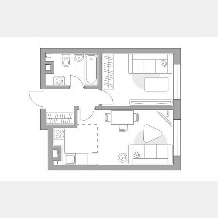1-к. квартира, 38,6 м², 12/25 эт.