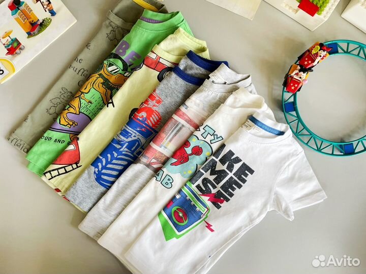 Футболки на мальчика 3-4 года пакетом 7 шт