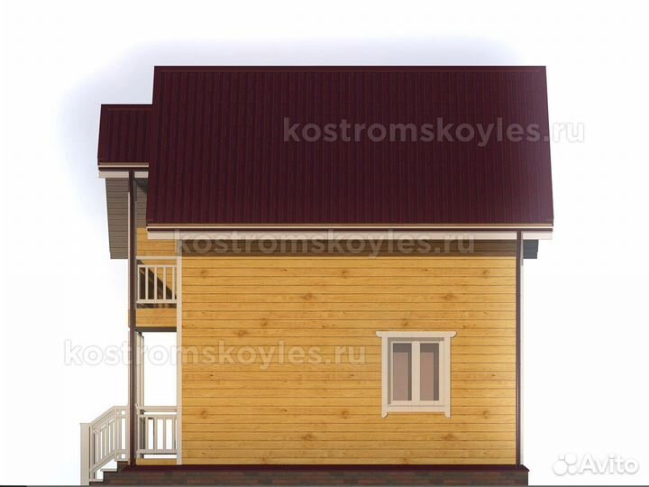 Дом из бруса 6 х 6 полтора этажа 67 м.кв