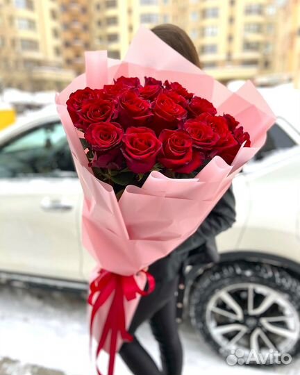 Красные Розы в Букетах. Доставка/Самовывоз