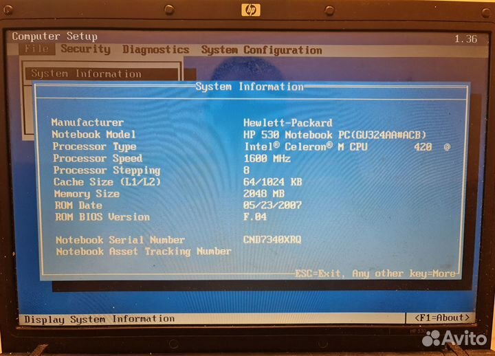 Ноутбук HP 530