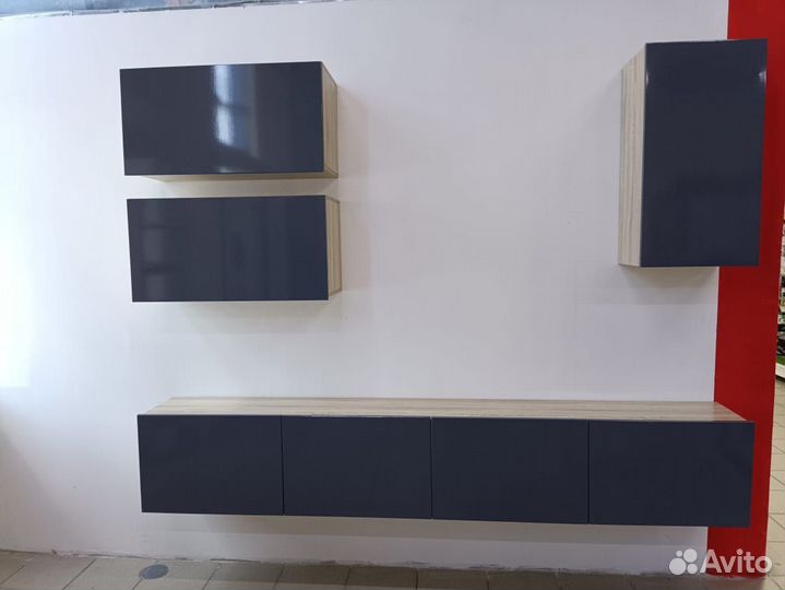 Гостиная Лия-3 дуб сонома/графит глянец 2,4 м