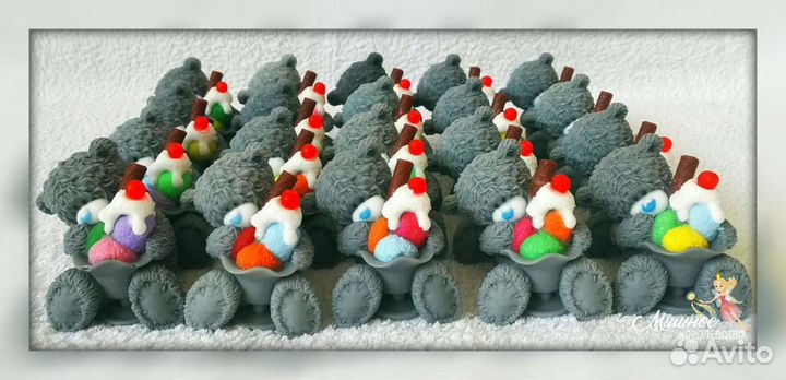 Формы для мыла, силикон США, мишки Тедди