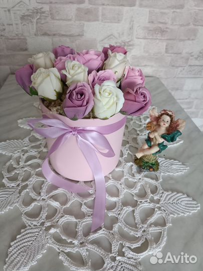 Букет роз из мыла. Розы 15 штук