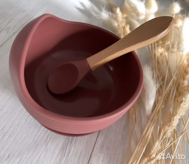 Тарелка для кормления ребенка силиконовая