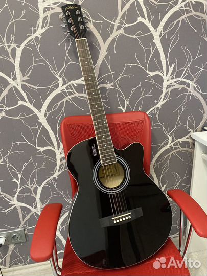 Чёрная акустическая гитара Elitaro 40